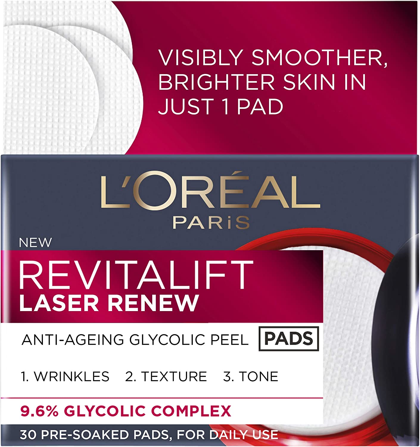 Revitalift Laser X 3 30 Pads Anti-Aging Glycolic Peel